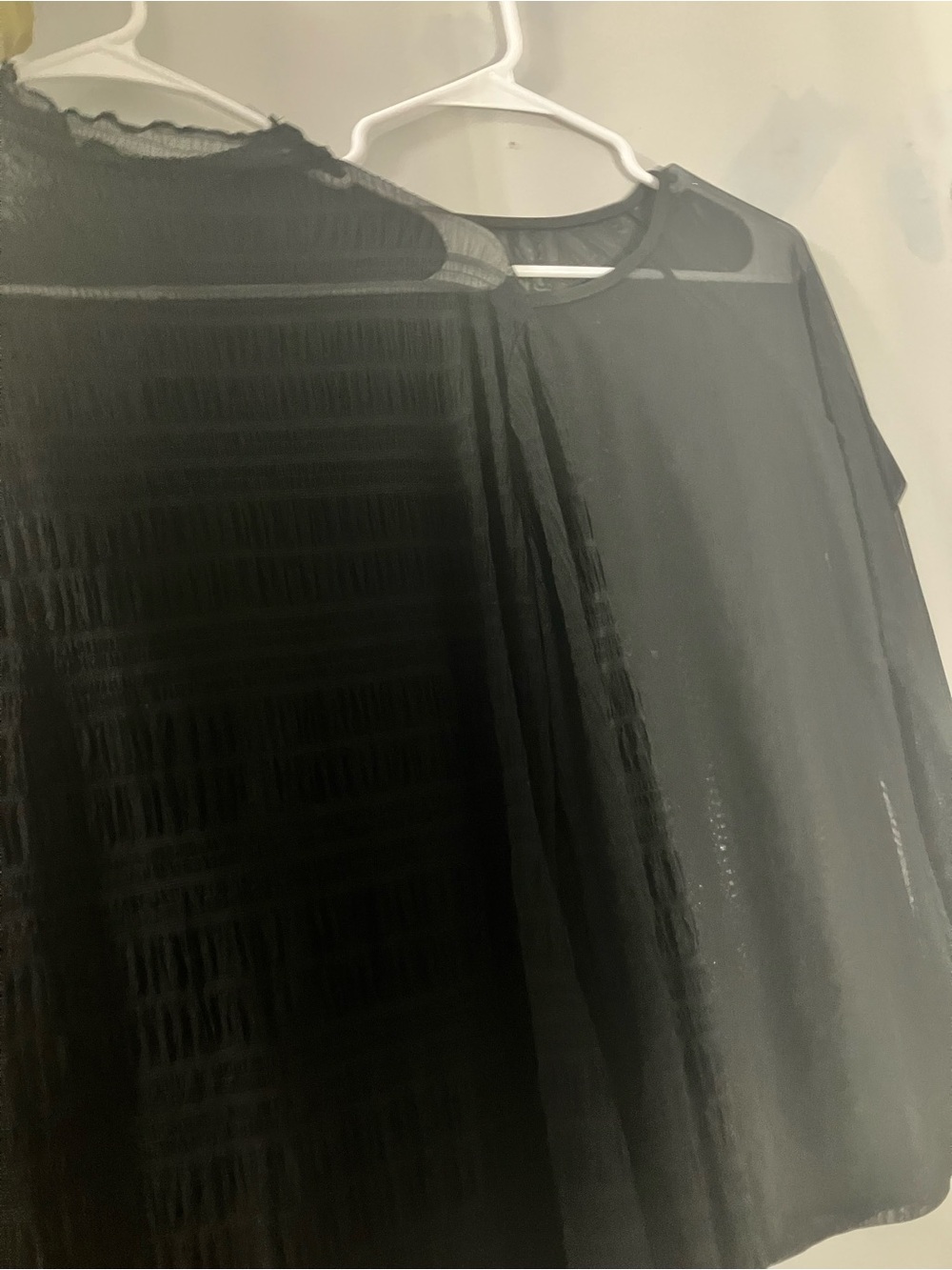 SHEIN Black Sheer Mesh Layered Women Top